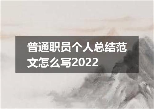 普通职员个人总结范文怎么写2022