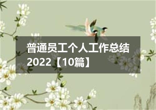 普通员工个人工作总结2022【10篇】