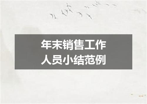 年末销售工作人员小结范例