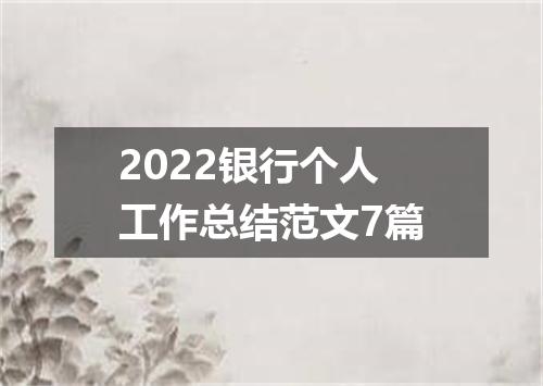 2022银行个人工作总结范文7篇