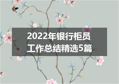 2022年银行柜员工作总结精选5篇