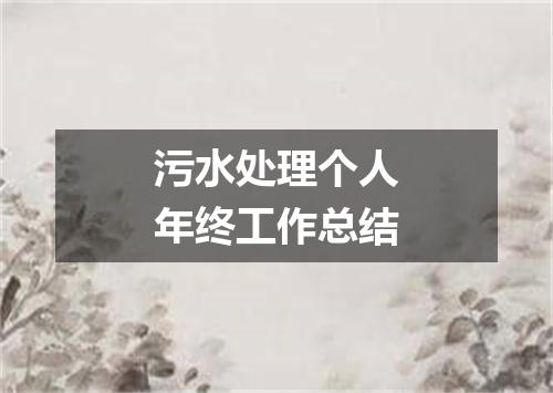 污水处理个人年终工作总结