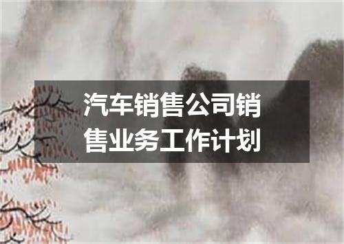 汽车销售公司销售业务工作计划