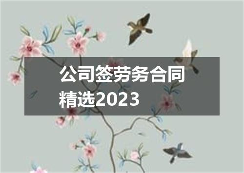 公司签劳务合同精选2023