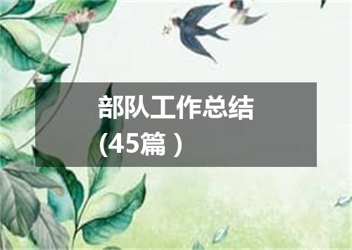 部队工作总结(45篇）