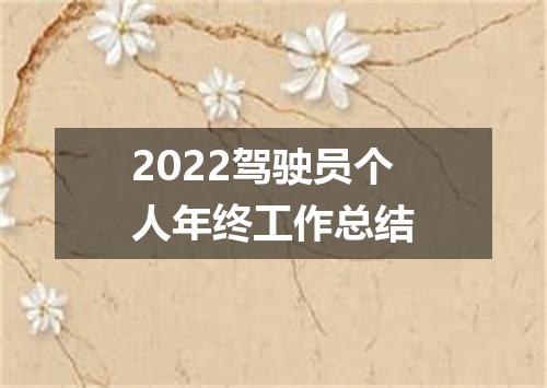 2022驾驶员个人年终工作总结