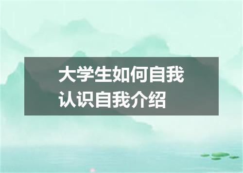 大学生如何自我认识自我介绍