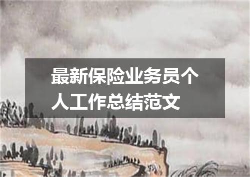 最新保险业务员个人工作总结范文
