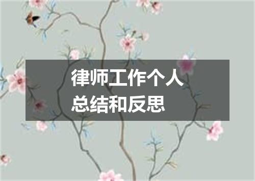律师工作个人总结和反思