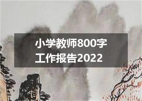 小学教师800字工作报告2022