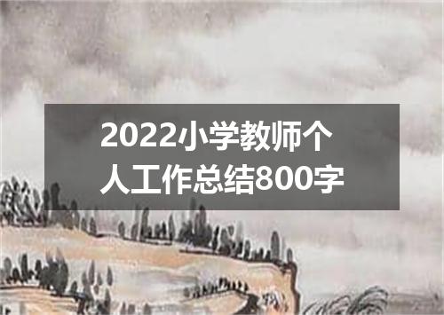 2022小学教师个人工作总结800字