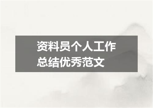 资料员个人工作总结优秀范文