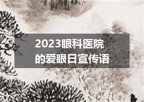 2023眼科医院的爱眼日宣传语