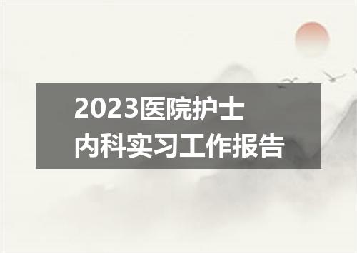 2023医院护士内科实习工作报告