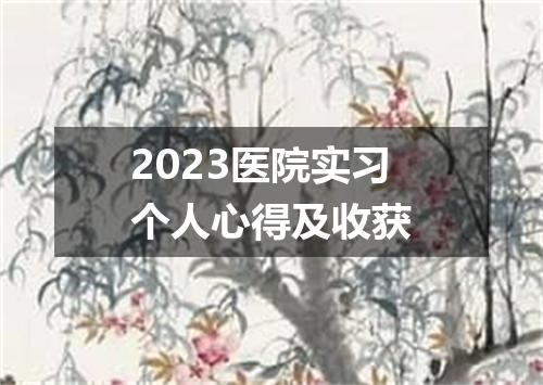 2023医院实习个人心得及收获