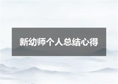 新幼师个人总结心得