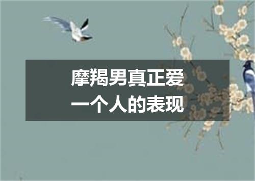 摩羯男真正爱一个人的表现