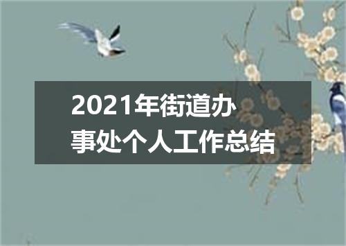 2021年街道办事处个人工作总结