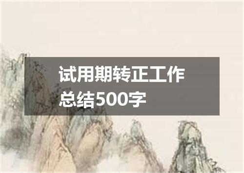 试用期转正工作总结500字