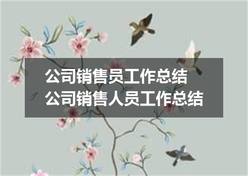 公司销售员工作总结 公司销售人员工作总结