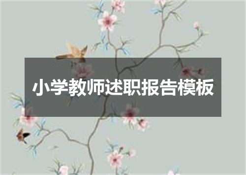 小学教师述职报告模板