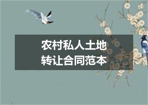 农村私人土地转让合同范本