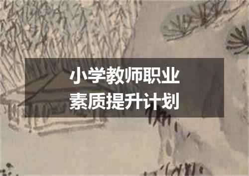小学教师职业素质提升计划