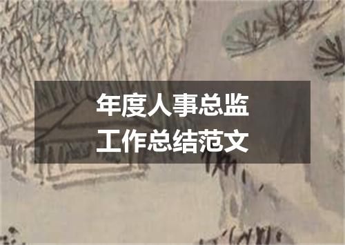 年度人事总监工作总结范文