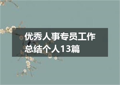 优秀人事专员工作总结个人13篇