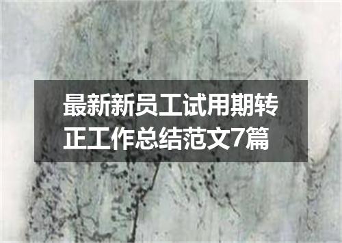 最新新员工试用期转正工作总结范文7篇