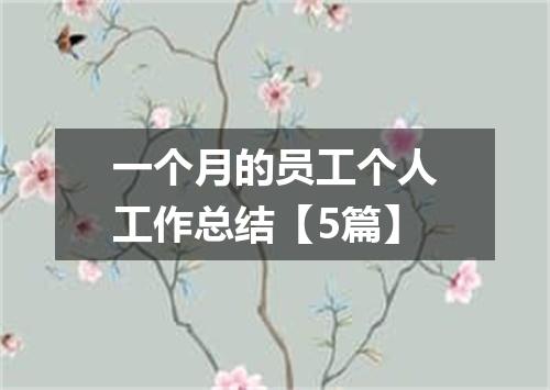 一个月的员工个人工作总结【5篇】