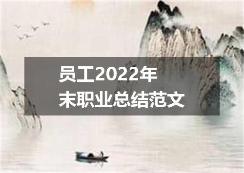 员工2022年末职业总结范文