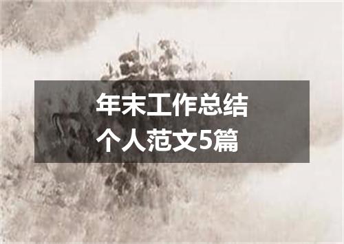 年末工作总结个人范文5篇