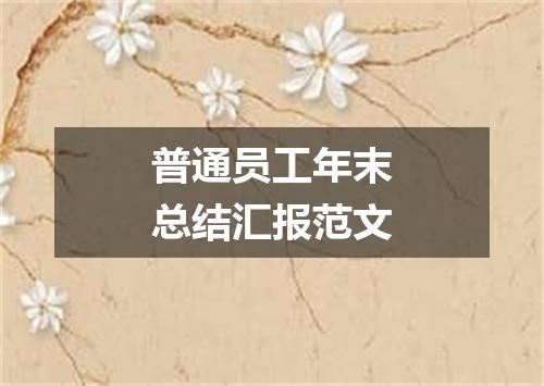 普通员工年末总结汇报范文