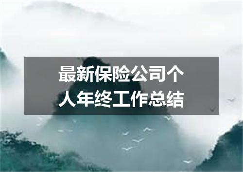 最新保险公司个人年终工作总结