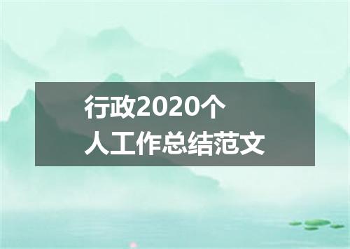 行政2020个人工作总结范文