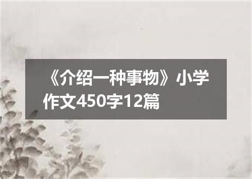 《介绍一种事物》小学作文450字12篇