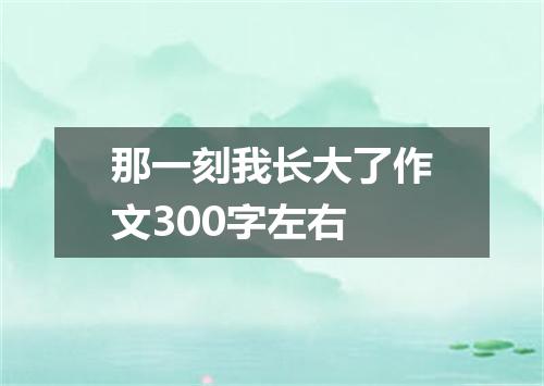 那一刻我长大了作文300字左右