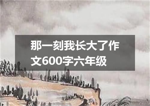 那一刻我长大了作文600字六年级