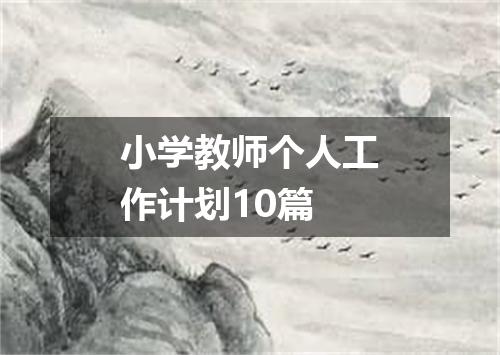 小学教师个人工作计划10篇