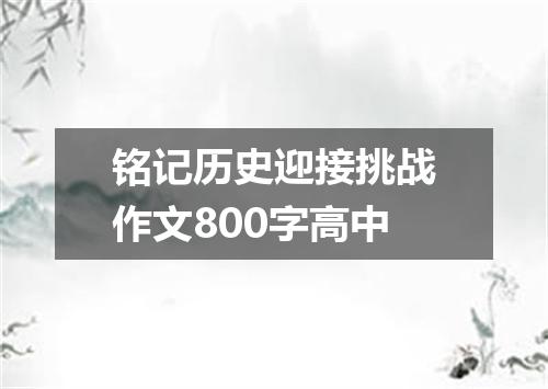 铭记历史迎接挑战作文800字高中