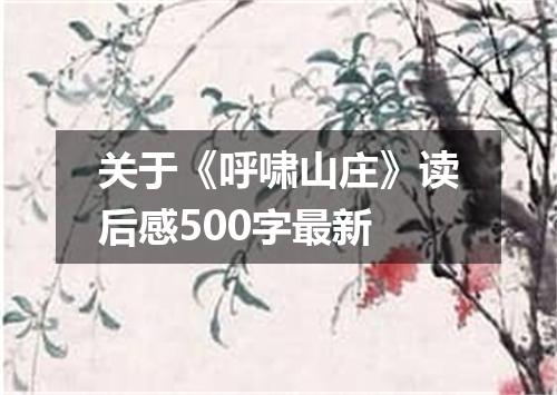关于《呼啸山庄》读后感500字最新