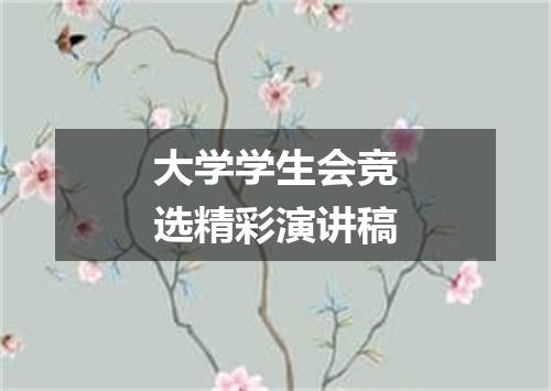 大学学生会竞选精彩演讲稿