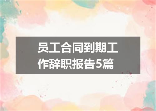 员工合同到期工作辞职报告5篇