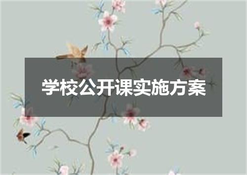学校公开课实施方案