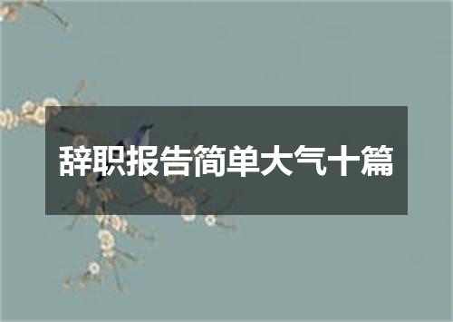 辞职报告简单大气十篇