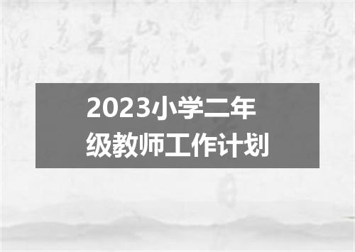 2023小学二年级教师工作计划