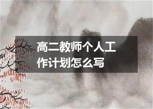 高二教师个人工作计划怎么写