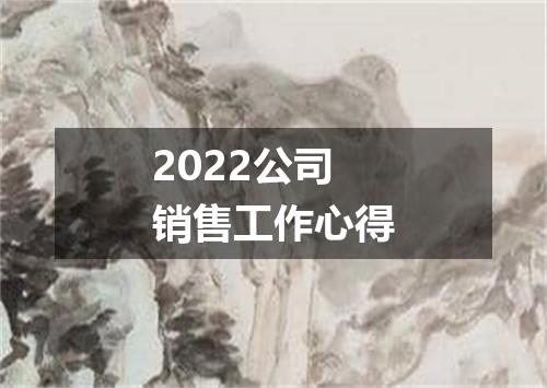 2022公司销售工作心得