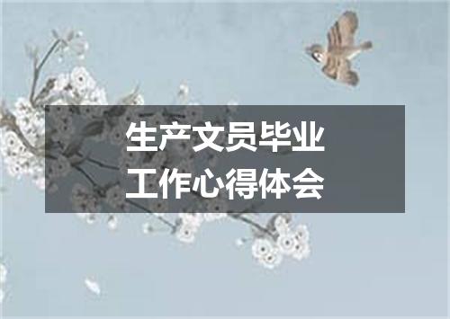 生产文员毕业工作心得体会